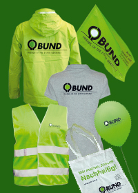 BUND Shirts, Fahnen und Mehr im BUND Webshop bestellen.